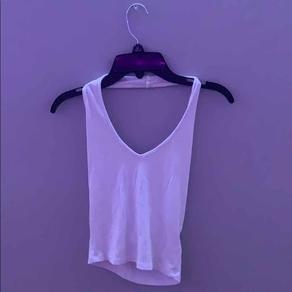 ribbed white halter top